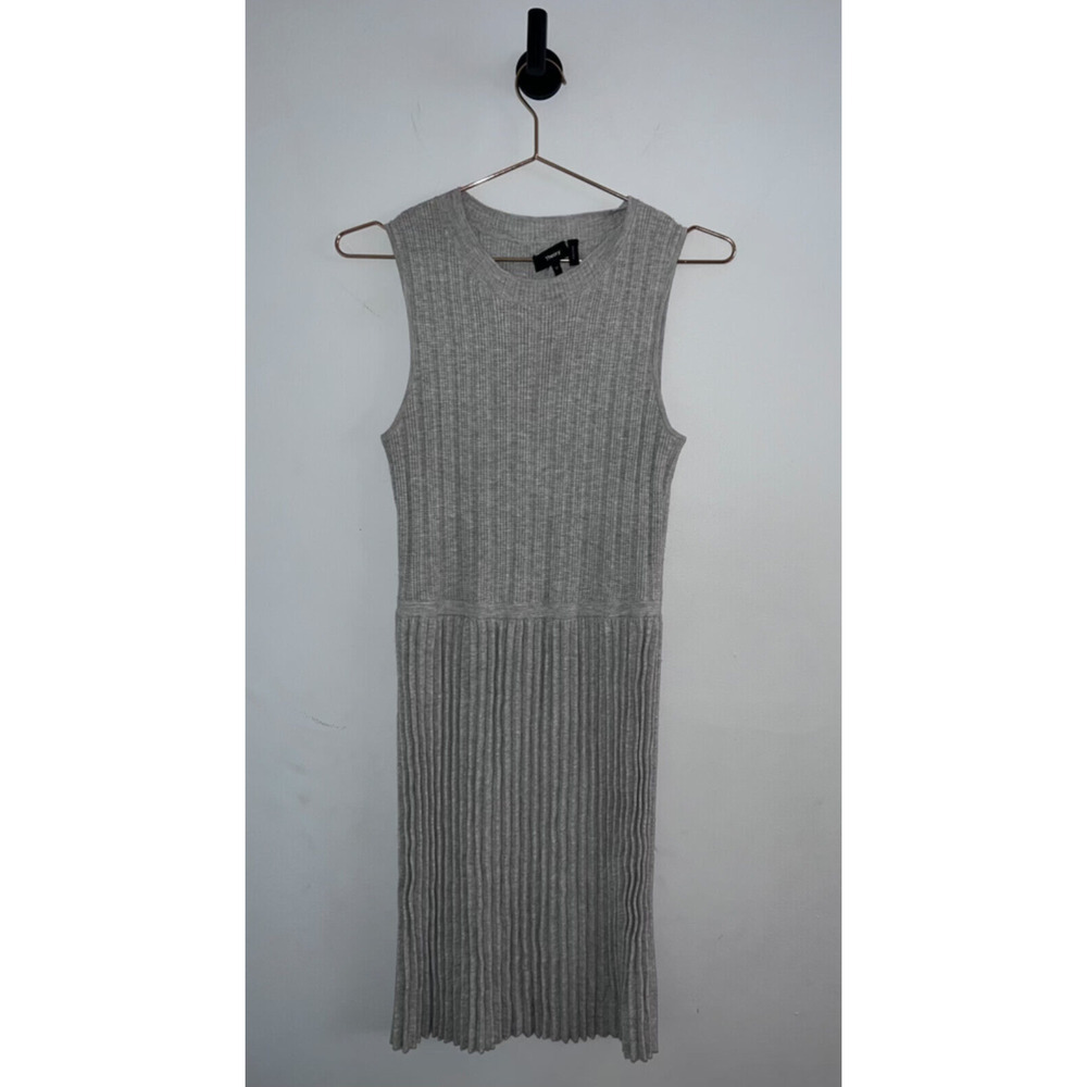 Theory Light Gray Medium Sleeveless Bodycon Sweater Dress
